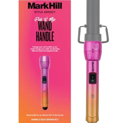 Image of Mark Hill Pick &#039;N&#039; Mix Interchangeable Curling Wand Handle, 3 Metre Cable Length Pink &amp; Orange (Barrel Not Included)