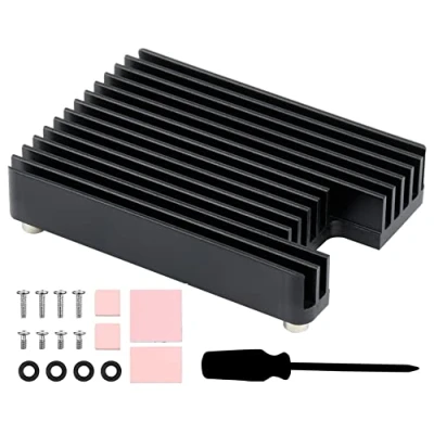 Image of Waveshare Heatsink for Raspberry Pi Compute Module 4 CM4, Aluminum Radiator with Antenna Notch, Corrosion/Oxidation Resisting, Better Heat Dissipation, Easy to Install