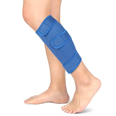 Image of Calf Brace, Shin Splint Support Lower Leg Compression Wrap with Adjustable Three Anti Slip Strap for Pulled Muscle Pain Strain Injury, Sprain and Swelling, Fits Men Women (Blue)