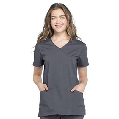 Image of Cherokee Workwear Professionals WW655 Women&#039;s Mock Wrap Solid Scrub Top