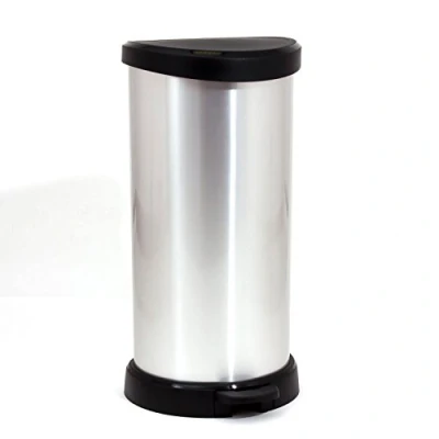 Image of Curver 181125 Metal Effect Pedal Bin 40 L