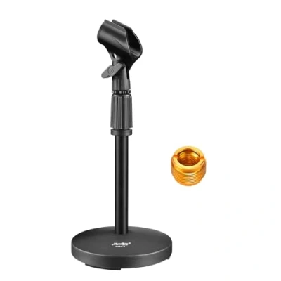 Image of Desktop Microphone Stand, Moukey Upgraded Adjustable Table Mic Stand with Non Slip Metal Base for Blue Yeti Snowball Spark, Other Microphone, height adjustment 9.84 to 14.17 MMs 2
