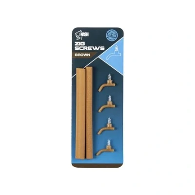 Image of Nash Zig Screw Kit Small Brown (4 pieces) Artificial bait