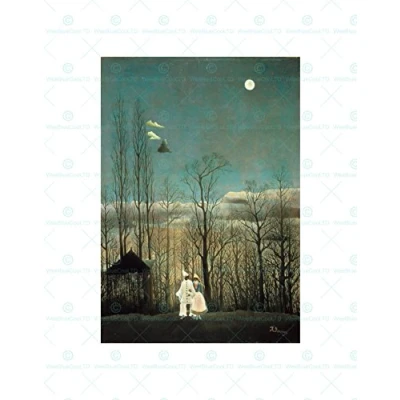 Image of Wee Blue Coo Painting Henri Rousseau A Carnival Evening Wall Art Print