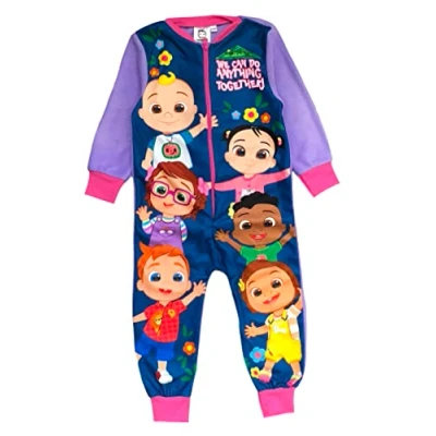 Image of CoComelon Boys, Girls, Kids Onesie, Sleepsuit, All in One Pyjamas, Purple Age 18 24 Months