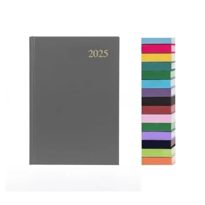 Image of Top Sale 2024 Day Per Page/Week To View A4/A5 Yearly Diary with Hard Cover (A5 Page, Grey)