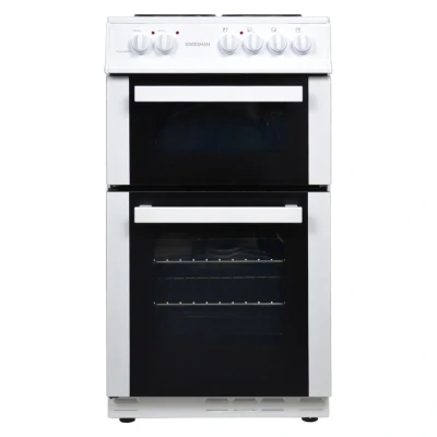 Image of Statesman DELTA50W Single Oven Electric Cooker, 4 Hotplates, Integrated Grill, 50cm Wide, Closed Door Grilling, Removable Door, Adjustable Height, White