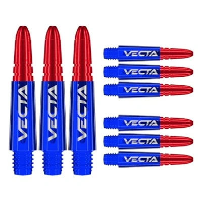 Image of WINMAU Dart Shaft Vecta Polycarbonate Stems 1 Set per pack (3 Darts Shafts in total) Professional Accessories Blue and Red Short