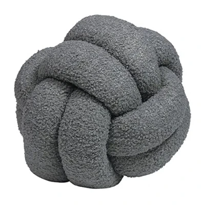 Image of furn. Boucle Knot Polyester Filled Cushion, Polyester, Charcoal