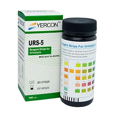 Image of Urine Infection Test 5 Parameter Dip (100 Strips per Pack pH Glucose Protein Blood &amp; Ketones)