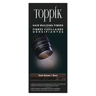 Image of Toppik, Hair Building Fibres Powder for a Thicker looking Hairline, Crown and Beard, Instant Thinning Concealer Men Women 12g, Dark Brown