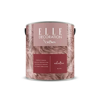 Image of ELLE Decoration by CROWN 2.5L Flat MATT Emulsion Paint Velvetine No 442