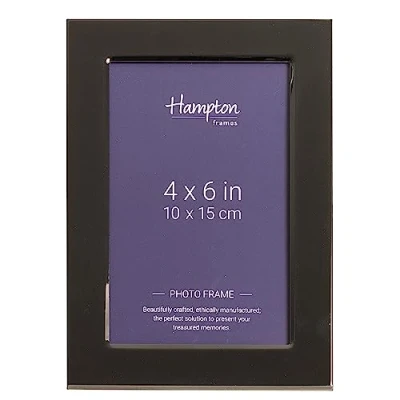 Image of Hampton Frames WOBURN 4x6 (10x15cm) Black Nickel Photo Frame Glass WOB46BNK