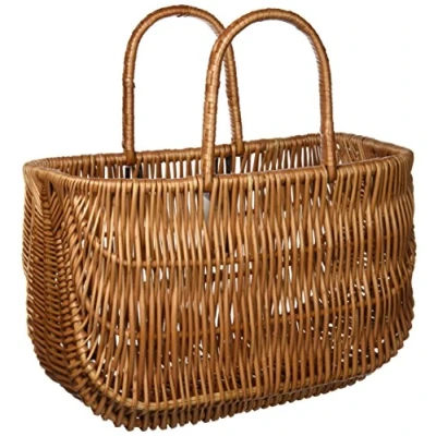 Image of Basil Frame Mount Wicker Basket, Natural Brown 42x20x26 cm