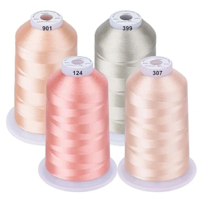 Image of Simthread Machine Embroidery Thread 5000M King Spools Skin Colors for Brother/Babylock/Bernette/Janome/Singer/Kenmore Sewing and