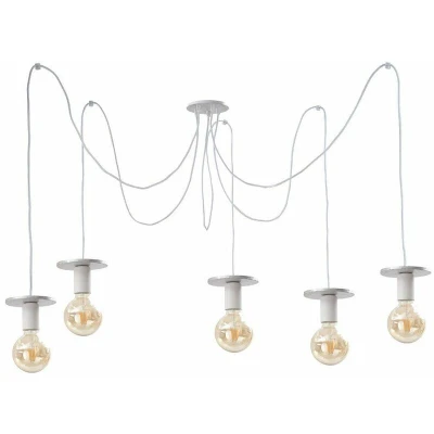 Image of Saturn Cluster Pendant Ceiling Light Silver, 5x E27