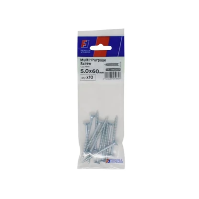 Image of Forgefix Multi Purpose Pozi Screw Csk ST Zp 5.0 x 60mm Forge (Pack of 10)