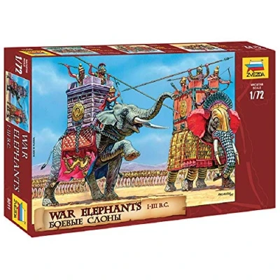 Image of Zvezda ZV8011 500788011 1:72 War Elephants Model kit, Multicoloured