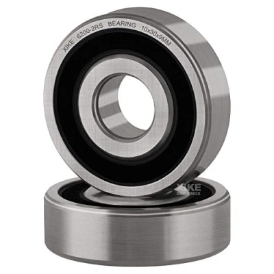 Image of XIKE 6200 2RS Sealed Ball Bearings 10x30x9mm, Chrome Steel｜Pre lubricated｜Double Rubber Seal｜6200RS Deep Groove Bearings, Pack of 2.