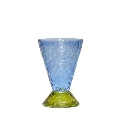 Image of Hübsch Abyss vase, blue, glass, height 29 cm, Ø 20 cm