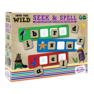 Image of Shuffle Into The Wild Seek &amp; Spell, Learn To Spell With Our Animals, Suitable For Ages 4+