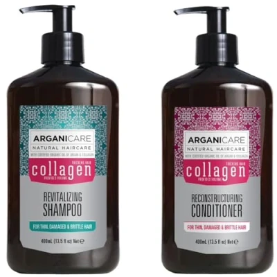 Image of Arganicare Duo Shampoo + Conditioner With Collagen Cleanses &amp; Maintains Natural Moisture Level Gives Volume to Your Hair All Types 1x400 ML+ 1x400mL