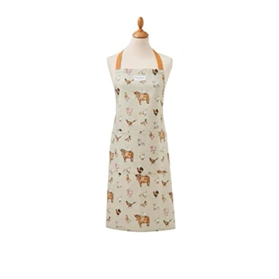 Image of Cooksmart British Designed Kitchen Aprons For Women &amp; Men 100% Cotton Apron With Pockets Modern Cooking Types Of Kitchens