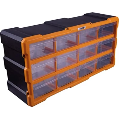 Image of Horizontal Modular Monoblock 12 Drawer Set, Storage Box. Tool Storage, Organiser with Pull out Drawers.Modular Cabinet.