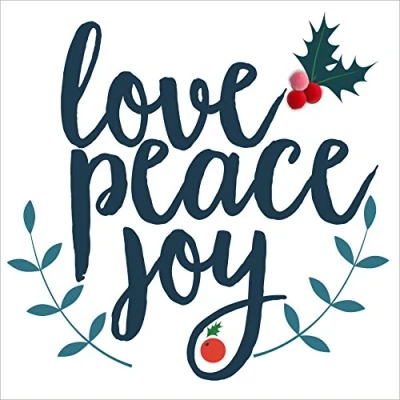 Image of Pom XP007&quot;Love, Peace, Joy&quot; Christmas Card
