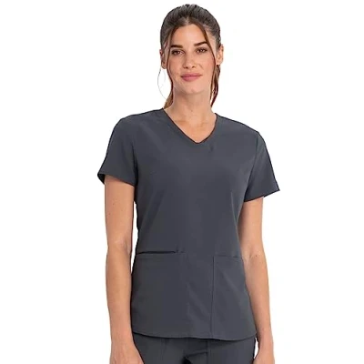 Image of Cherokee Women&#039;s V Neck Top Medical Scrubs Shirt, Pewter, M