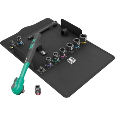 Image of Wera 8100 SB 13 Zyklop Comfort Ratchet Set, reversing Lever, 3/8&quot; Drive, Imperial 05005531001