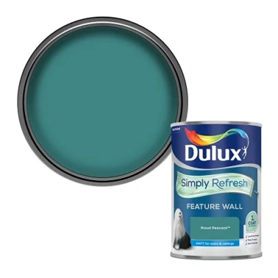 Image of Dulux Simply Refresh Feature Wall Matt Emulsion Paint Proud Peacock 1.25L, 5569251