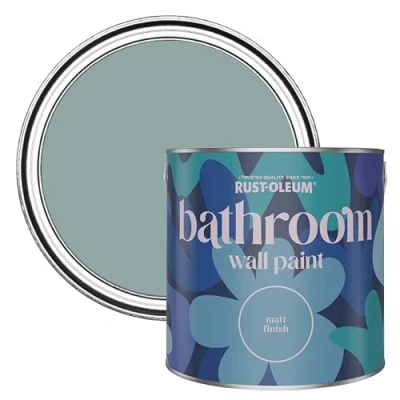 Image of Rust Oleum Blue Water Resistant Bathroom Wall &amp; Ceiling Paint Gresham 2.5L