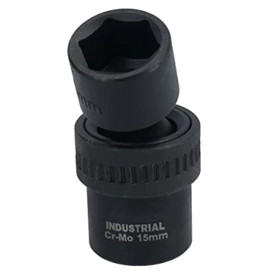 Image of 15mm 3/8in Drive Universal Swivel Wobble Metric Impact Shallow Socket