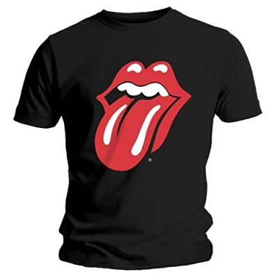 Image of Paradiso Clothing THE Rolling Stones Classic Tongue Print Tshirt, Women&#039;s, Size: Small, Black