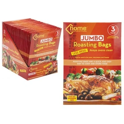 Image of Jumbo Roasting Bags 3 Pack Turkey Chicken Beef Large Microwave 55cm x 60cm