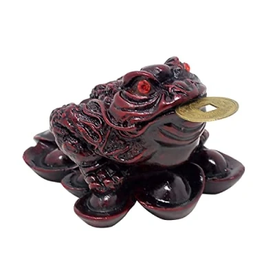 Image of CRAPaUD Feng Shui chinois trois pieds monnaie, grenouille, le Patrimoine W gratuit Mxsabrina Red String Bracelet D1057 de juanxian