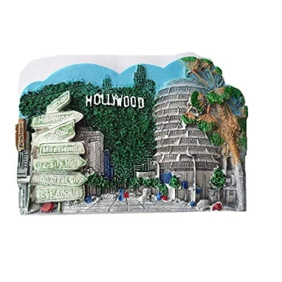 Image of Hollywood Los Angeles USA 3D Fridge Magnet Souvenir Gift Travel Sticker Home &amp; Kitchen Decoration Magnetic Collection America Refrigerator