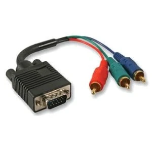 Image of Ex Pro® Pro Gold Series 3 Phono RGB YUV Component to VGA 15 Pin Plug Lead Cable 1m 100cm