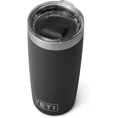 Image of Yeti Rambler, Stainless Steel, Vacuum Insulated Tumbler w/Magslider Lid, Black, 10oz (296 ml)