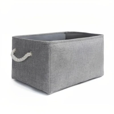 Image of Mangata Foldable Storage Box, Large Thickened Fabric Basket with Handles for Shelves Toy (L, Grey)