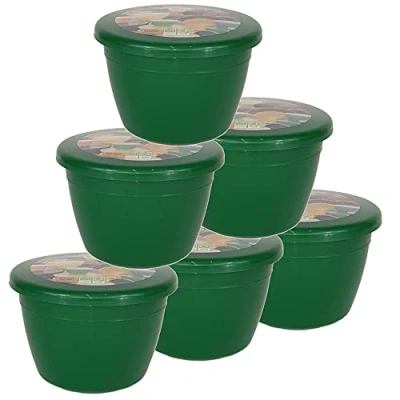 Image of Just Pudding Basins 6 Pack of 1/4 Pint Small to Medium Sized Emerald Green Food Safe Steaming Bowls with Lids