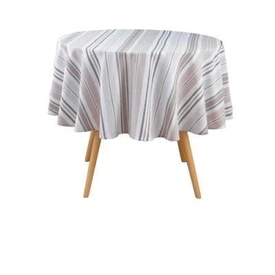 Image of Douceur d&#039;Intérieur Tablecloth Round (Diameter 180 cm) Melina, Cotton &amp; Recycled Polyester GRS