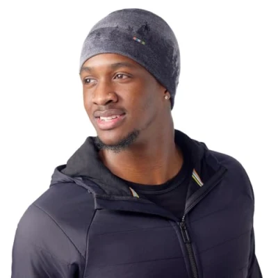 Image of Smartwool Thermal Merino Reversible Cuffed Beanie Charcoal Foggy Pines