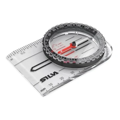 Image of Silva Compass Navigation Starter 1 2 3 Black Entry Level and Kids Measuring Scales in mm &amp; Inches with Rotatable Housing Hiking