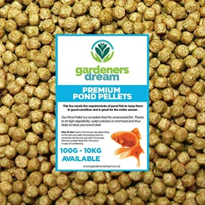 Image of GardenersDream Pond Fish Pellets Premium Grade Aquatic Food Mixture Healthy and Nutritious Daily Feed for Ornamental Cold Water Aquarium Easily Digestible &amp; Great Source of Vitamins (1kg)