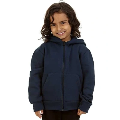 Image of Trendy Toggs Kids Plain Navy Blue Zip Up Hoodie 3 4