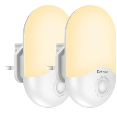 Image of 2 Pack LED Night Light, Lights Plug in Walls with Dusk to Dawn Photocell Sensor, 0.5W Energy Saving, Warm White Lighting for Kids/Children, Bedroom, Hallway, etc