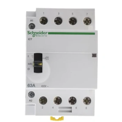 Image of Schneider Electric A9C21864 Code 22250 ¼ TZ A9 C21864 4S 63 A 220 240VAC Acti9 Installation for Modular 3606480096891, white