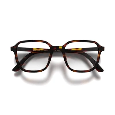 Image of LONDON MOLE Eyewear Hollywood Reading Glasses Square Cool Readers Stylish Unisex Spring Hinges Matt Tortoiseshell + 1.0 magnification